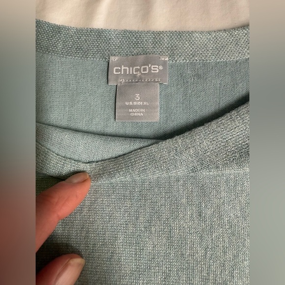 CHICOS Light Blue bateau neck long sleeve sweater size XL - Picture 11 of 14